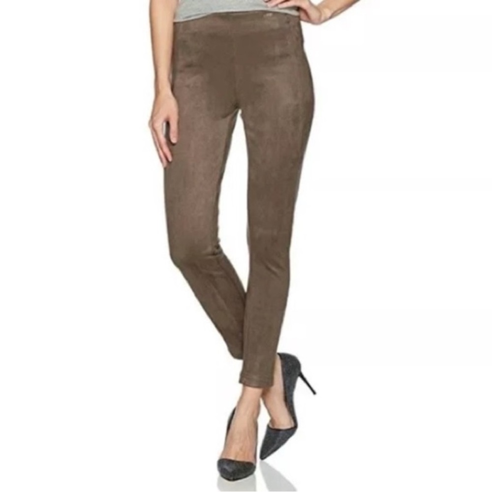 Ivanka Trump grey faux suede  Leggings size XS taupe mid rise